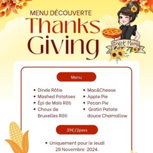 Menu découverte Thanksgiving